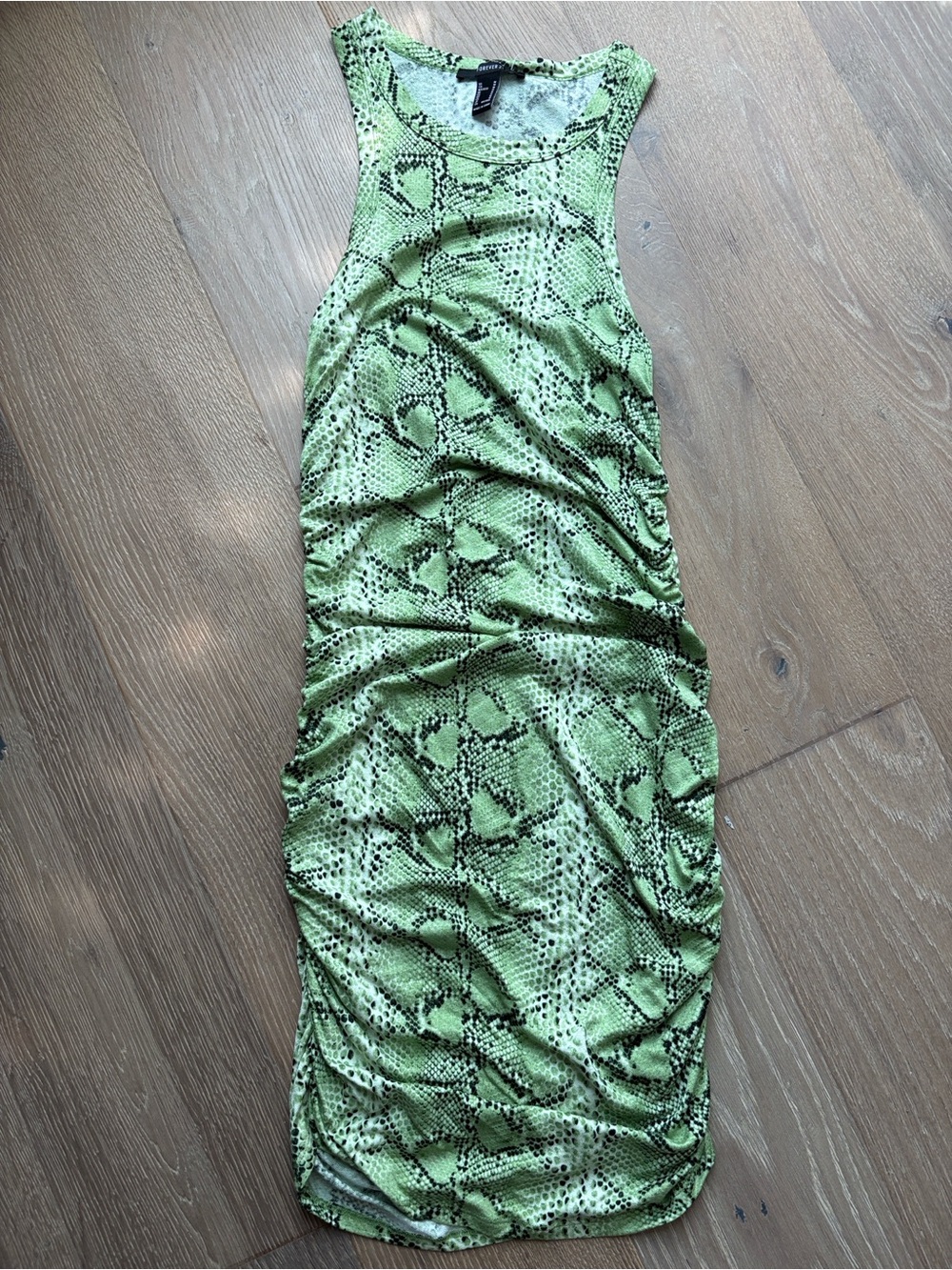 Forever 21 Green Snake-Print Maxi Dress